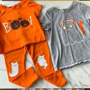 3T Cat & Jack toddler Halloween pjs bundle